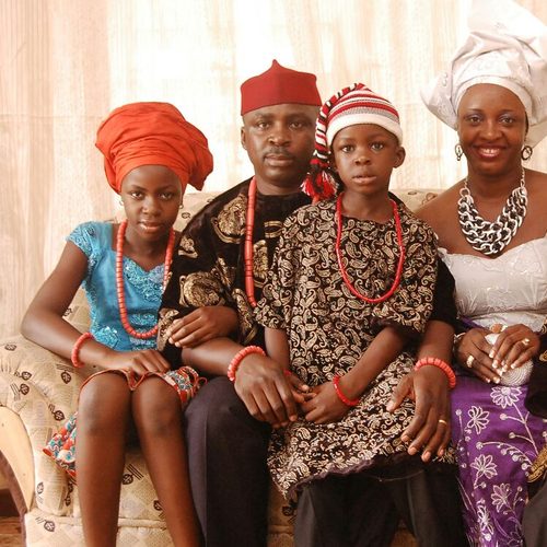 igbo family in traditional attire
